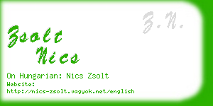 zsolt nics business card